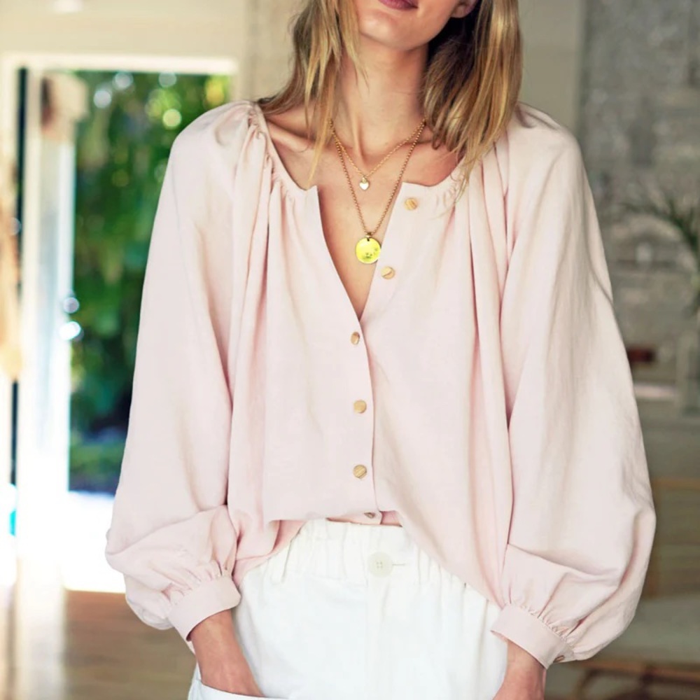 Emerson Fry Frances Blouse in shell pink NWT Size S